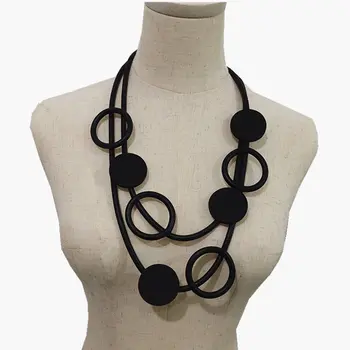 YD&YDBZ Sarkanā Metāla Kārtas Kulons sānslīdi kaklasaite Sieviešu Vintage Black Circle Gumijas Matching Kaklarotas Bohēmijas Sieviešu Apģērbu, Rotaslietas