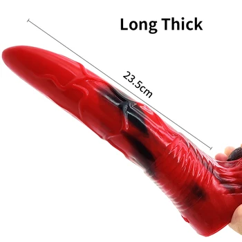 YOCY reāli briežu dzimumlocekļa bieza dildo melnā, sarkanā silikona anālais rotaļlietu sieviešu, vīriešu masturbācija butt plug tūpļa lesbiešu massge clit