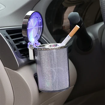 YOLU Auto pelnu trauku ar LED gaismas cigarešu, cigāru pelnu trauka tvertne pelnu trauku gāzes pudele dūmu kausa turētāju uzglabāšanas kauss