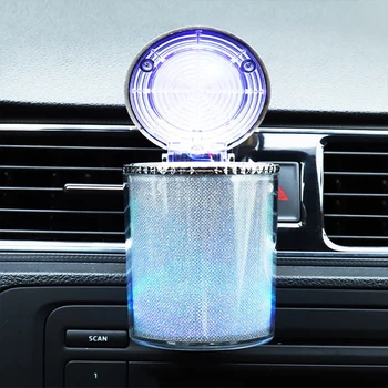 YOLU Auto pelnu trauku ar LED gaismas cigarešu, cigāru pelnu trauka tvertne pelnu trauku gāzes pudele dūmu kausa turētāju uzglabāšanas kauss