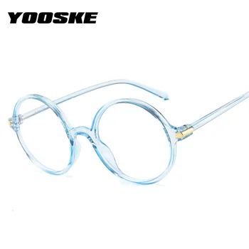 YOOSKE Sievietes Apaļas Brilles Rāmis Fashoin Optisko Datoru, Brilles Vintage Vīriešu Briļļu Rāmi, Caurspīdīgs Brilles Tuvredzība