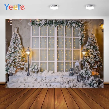 Yeele Ziemassvētku Foto Fona Photophone Sniega Logu Un Koki Fotogrāfija Backdrops Studio Dzinumi Dekors Pielāgota Izmēra