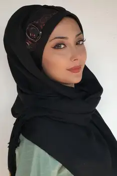 Yeni Moda Tesettür Hijab Ir 2021. Kadın Türban Islami Başörtü Şapka Fular Eşarp Kiremit Renk Çiçekli Kemer Detaylı Tokalı Hazır Şal