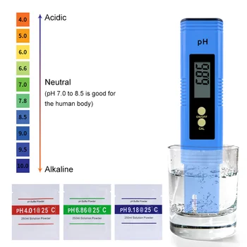 Yieryi LCD Digitālais pH-Metrs 0.00~14.00 Mini Ūdens Kvalitātes Testeri Akvārijs Baseins, Ūdens Vīna Urīna 2~3 pack pulveris