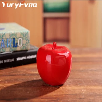 YuryFvna Keramikas Mini Apple Mūsdienu Porcelāna Apple Statuja Radošās Amatniecības Darbvirsmas Mazo Apdare