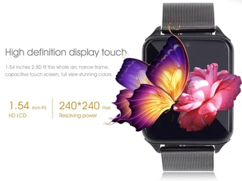Z60 Smart Watch Pulksteņa Pedometrs Metāla Siksniņu Bluetooth Rokas Smartwatch Atbalsta SIM TF Kartes Android un IOS Skatīties Multi-valodas