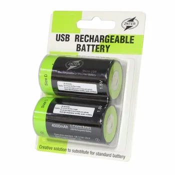 ZNTER Augstas Kvalitātes Praktisku 1,5 V 4000mAh USB Lādējamu D Baterija Litija Polimēru Fotokameras Dūkoņa, Aksesuāri, Karstā Pārdošanas