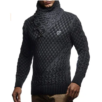 ZOGAA Vīriešu Džemperi 2020. Gadam Silts riska Ierobežošanas augstu uzrullētu apkakli Džemperis Džemperis Cilvēks Gadījuma Trikotāža Slim Ziemas Džemperis Zīmolu Vīriešu Apģērbi