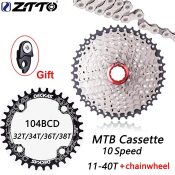 ZTTO MTB velosipēds Kasete 10 Ātrumu 11-40T Brīvrumbas K7 Plašu Attiecība Kalnu Velosipēdu Sprocket par m590 m6000 m610 m675 m780 X5 X7 X9