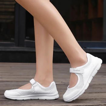Zapatillas de deporte de moda para mujer zapatos casuales de malla 2019 zapatos de verano transpirables zapatillas señora de