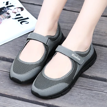 Zapatillas de deporte de moda para mujer zapatos casuales de malla 2019 zapatos de verano transpirables zapatillas señora de
