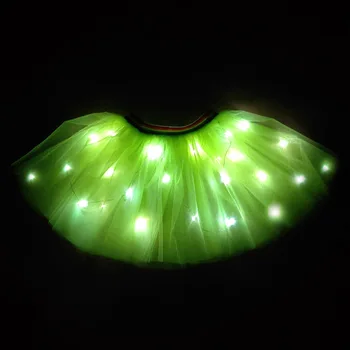 Zaļa varavīksne LED Svārki Deju Apģērba Baleta Modes mini Sexy Black Swan Acs Kostīmu Deju led Svārki vakara tērpu tutu svārki