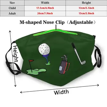 Zaļā Golfa Pieaugušo Bērni Anti Putekļu Filtrs Diy Maska Golf Golf Club Bumbu, Golfa Bumbu, Golfa Caurumu Morgan Ayn Maska