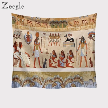 Zeegle Radošo Ēģipte Sienas Gobelēns Paklāju Ūdensizturīgs Mākslas Gobelēns, lai Dzīvojamā Istaba uz Mājām Apdare Apdrukāta Auduma Sienas Gobelēns