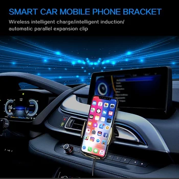 Zelta Auto Telefona Turētājs Bezvadu Lādētājs IPhone 11 Pro Max XS Samsung S20 Auto Indukcijas Ātrās Uzlādes Gaisa Vent-Universāla
