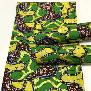 Zelta Drukāt Āfrikas Vasks, Auduma Kokvilnas Nekustamā Kenet Nigērijas Reperis Ankara Batik Kāzu svinības Materiāls 6Yards