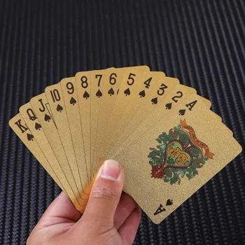 Zelta foliju, spēlējot kārtis vairumtirdzniecības plastmasas pvc spēļu kārtis papīra zelta reklāmas spēļu kārtis