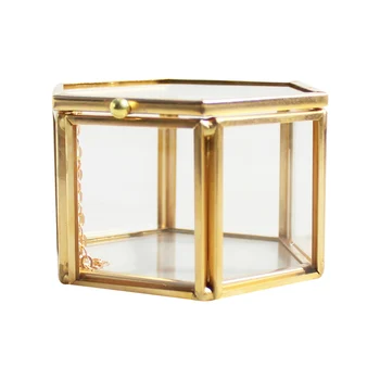 Zelta stikla rotaslietas lodziņā Ģeometriskās Skaidrs, Rotaslietas Organizēt Turētājs Galda Sulīgs Augu Konteineru Mājas Rotaslietas Uzglabāšana
