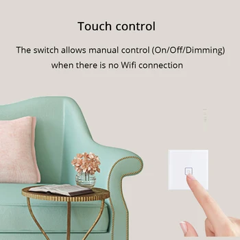 Zemismart ES Zigbee 3.0 Slēdzis Smartthings Echo Plus 1 Banda Wall Mount Touch Gaismas Slēdzi