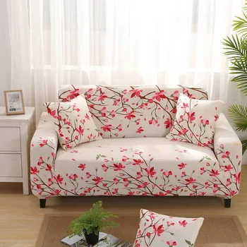 Ziedu Drukas Dīvāna Pārsegs Elastīgs sofa cover dīvāns dvieļu neslīdīgu dīvānu pārvalki dzīvojamā istaba, pilnībā ietin pret putekļiem