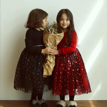 Ziemas Princess Meitenes Kleitu Bērniem, Bērnu Iedomātā Kāzu Bumbu Kleita Kleita Vizuļi Dot Meitenes Dzimšanas dienas ballīti Kleita BC485