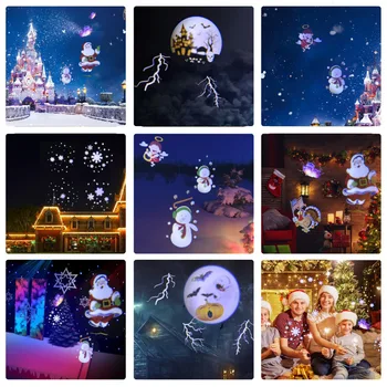 Ziemassvētku Halloween Lāzera Projektoru Animācijas Efektu IP65 Iekštelpu/Āra Projektoru 12 Modeļiem Sniegpārslas/Sniegavīrs Lāzera Gaismas