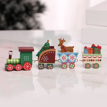 Ziemassvētku Koka Vilcienu Priecīgus Ziemassvētku Rotājumi, Ziemassvētku Dekori Mājas Noel Navidad Xmas Dāvanas Laimīgu Jauno Gadu ir 2021. XW33