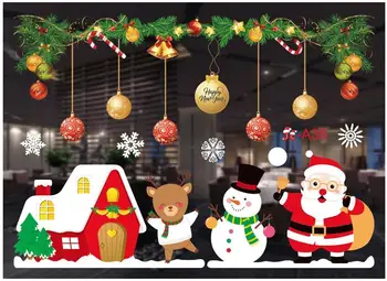 Ziemassvētku Loga Uzlīme Priecīgus Ziemassvētku Rotājumi Mājās Ziemassvētku Sienas Uzlīmes Bērnu Istabas Sienas Uzlīmes Jauno Gadu Uzlīmes