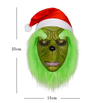 Ziemassvētku Masku Smieklīgi, Grinch Nozaga Halloween Cosplay Puse, Dekoru, Cepuru Pilnu Galvu, Lateksa Maska, Pieaugušo Kostīmu Grinch Party Maska