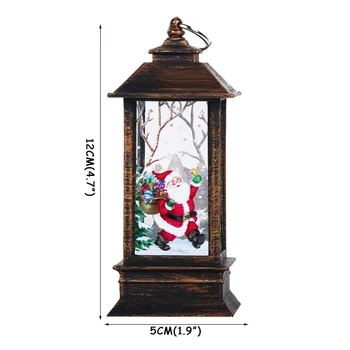 Ziemassvētku Vintage Santa Sniegavīrs LED Krāsotas Lampas Vēja Gaismas Karājas Kuloni Sveču gaismā Mājas, Dārza Dekori Kerst Grupa Krājumi