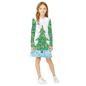 Ziemassvētku kleita meitene Meiteņu Ziemassvētku Kleitas Karikatūra Izdrukāt Bērniem, Bērnu Princese Kleita Puse Tērpiem navidad платье для девочк