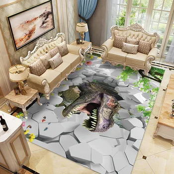 Ziemeļvalstu 3D Dinozauru paklāju bērniem, viesistaba, dīvāns, guļamistaba bērniem, spēlēt mat karikatūra viesistaba, liela paklāji gaitenis, durvis, paklāja pielāgota