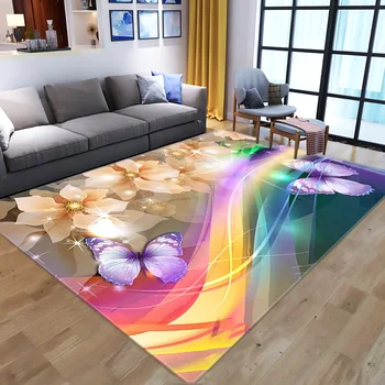 Ziemeļvalstu 3D Sapņu Tauriņš Paklājus Dzīvojamā Istaba Guļamistaba paklājos Karikatūra Dzīvnieku Kids Play Mat Mīksta Flaneļa Atmiņas Putu Paklājs
