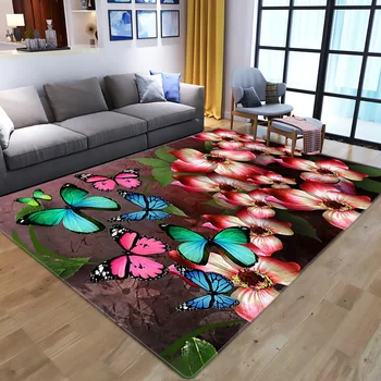 Ziemeļvalstu 3D Sapņu Tauriņš Paklājus Dzīvojamā Istaba Guļamistaba paklājos Karikatūra Dzīvnieku Kids Play Mat Mīksta Flaneļa Atmiņas Putu Paklājs