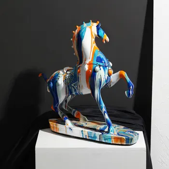 Ziemeļvalstu Radošo Grafiti-Māksla Naudas Sodu Zirga Skulptūru Dzīvnieku Statuja Mūsdienu Mākslas Statuetes Rotājumu Home Decoration Accessories