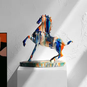 Ziemeļvalstu Radošo Grafiti-Māksla Naudas Sodu Zirga Skulptūru Dzīvnieku Statuja Mūsdienu Mākslas Statuetes Rotājumu Home Decoration Accessories