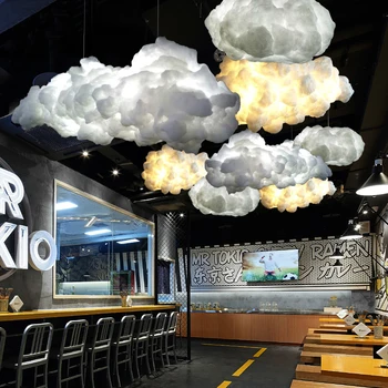 Ziemeļvalstu dizaineru Kafijas Veikals Pusdienu galda gaismas peldošs mākonis, gaismas ķermeņi jaunums spīdumu apgaismes lampas piekares