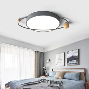 Ziemeļvalstu minimālisma modernās guļamistabas lampa radošas personības izpēte, bērnu istabas planētas apaļas lampas led griestu lampas
