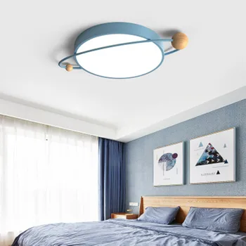 Ziemeļvalstu minimālisma modernās guļamistabas lampa radošas personības izpēte, bērnu istabas planētas apaļas lampas led griestu lampas