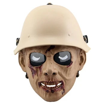 Zombie Taktiskās Airsoft Pilnu Sejas Aizsardzības Masku Armijas Militāro CS Wargame Peintbola Medību Galvaskausu Spoku Halloween Puse Cosplay