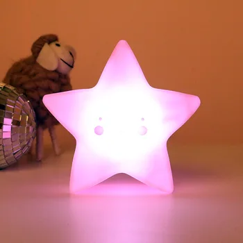 Zvaigzne LED Nakts Apgaismojums, Mājas Iekštelpu Apdares Mini Star Lampas Guļamistaba Dekori Svētku Dāvanas Silcon LED Gaismas Lampas Rotaļlietas Chirldren