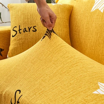 Zvaigznes Modelis Stiept Elastīgs sofa cover kokvilnas dīvāns dvieļu neslīdīgu dīvānu pārvalki dzīvojamā istaba, pilnībā ietin pret putekļiem
