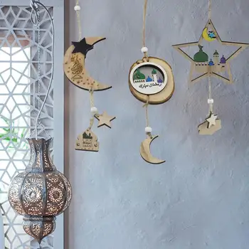 Zvaigznes, Mēness Koka Amatniecības Eid Mubarak Dekoru Ramadāna Dekori Mājas Eid Islāma Musulmaņu Puses Piegādes Ramadāna Kareem Eid Al Adha