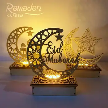Zvaigznes, Mēness Koka Amatniecības Eid Mubarak Dekoru Ramadāna Dekori Mājas Eid Islāma Musulmaņu Puses Piegādes Ramadāna Kareem Eid Al Adha
