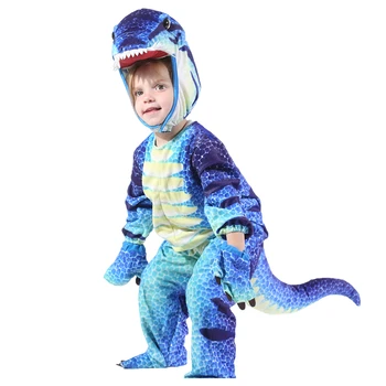 Zēni Anime Triceratops Cosplay Kostīmu Karnevāla T-Rex Dinozaura Kostīmi, Bērnu Jumpsuit Halloween Purima Puse Kostīmi Bērniem