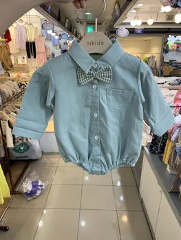 Zēns Kombinezonus korejas 2020. gada Rudenī Krekls Baby Bērnu Bobysuits Sasiet Vienu-krūšu Zīdaiņu Apģērbu ar garām Piedurknēm Jaundzimušo Vienu Gabalu