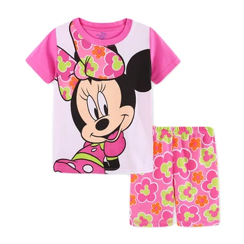 Zēns, meitene, pidžamas Jauno vasaras kokvilnas bērniem, meitenēm, mickey īsām piedurknēm pidžamas apģērbu komplekti pijamas minnie Karikatūra peli sleepwear