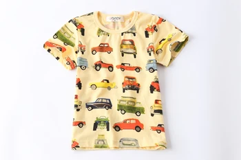 Zēnu T-krekls Automašīnām Iespiesti 2020. Gada Vasaras Īsām Piedurknēm Tees Bērniem, Apģērbs Zemāko Bērniem Krekls Vecuma 2-10, Pelēks/Dzeltens/Balts