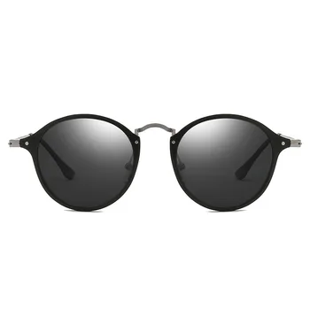 Zīmola Dizaina Retro Ovālas Formas Saulesbrilles Vīriešiem Polarizētās Alumīnija Magnija Sakausējuma Vintage Unisex Braukšanas Saules Brilles Sveķu Vīriešu Brilles