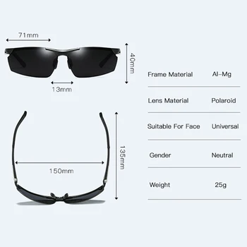 Zīmola Dizainere Polarizētās Saulesbrilles UV400 Objektīvs Alumīnija Magnija Rāmis Braukšanas Ieplests Vīriešiem, Sievietēm Zvejas Zīmola Dizaina Cool